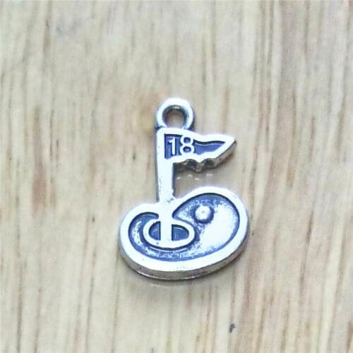 50pcs Metal Sports Golf Hole Charm Jewelry