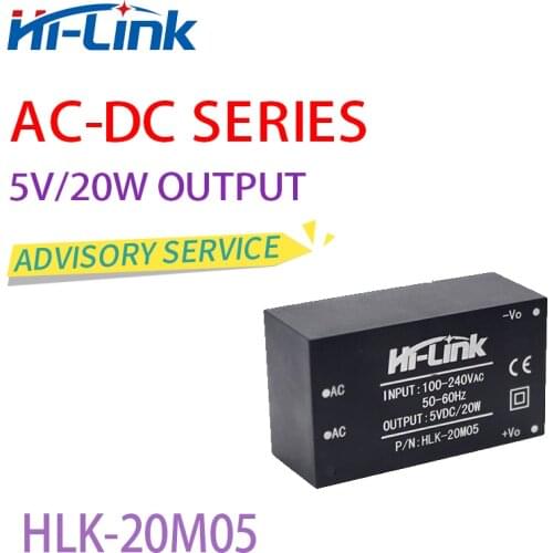 Free shipping 10pcs/lot HLK-20M05 acdc convertor 220V Input 20W 5V 4A output Power adapterstep down converter