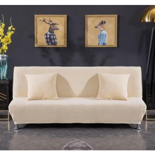 Fleece fabric Armless Sofa Bed Cover Universal size slipcovers stretch covers cheap Couch Protector Elastic bench Futon Cover