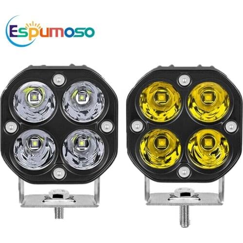 3inch 40W LED Motorcycle Driving Headlight Fog Lamp Work Light Spot Pods Spot Flood Beam 4x4 Square Offroad Yellow White ATV UTV