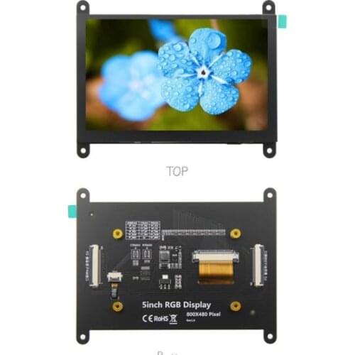 IPS 5.0 inch 40P TFT LCD Capacitive/Resistive Touch Screen FT5426 XPT2046 Controller 24Bit RGB Interface 800*480 RGB888 RGB565