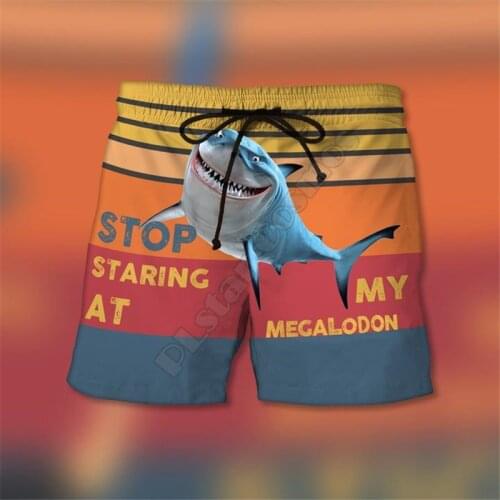 PLstar Cosmos Summer Casual Shorts Shark 3D Printed Trousers For Women Men Shorts Comfortable breathable 03