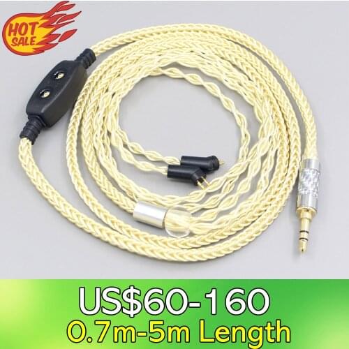 LN007628 8 Core Gold Plated + Palladium Silver OCC Alloy Cable For Etymotic ER4B ER4PT ER4S ER6I ER4 2pin Earphone 0-100ohm
