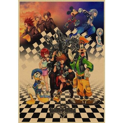 Lot style Choose Kingdom Hearts Game Anime Art print Silk poster Home Wall Decor