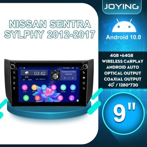 Joying 9"Android 10 Car Radio Stereo Head Unit Multimedia Audio System Carplay DVR OBD2 For Nissan Sylphy B17 Sentra 2012 2017