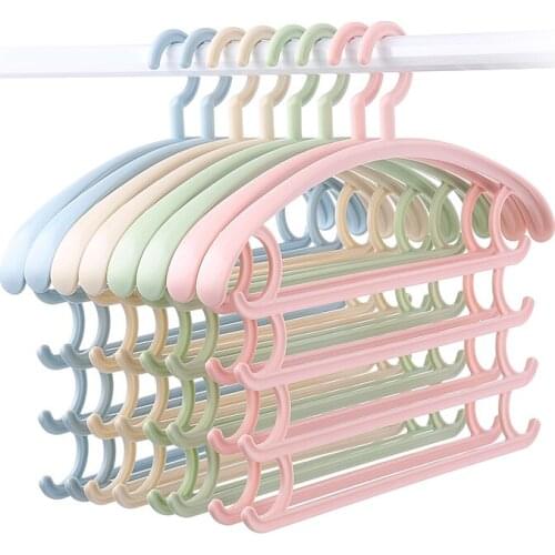 Multifunctional magic trousers hanging shelves 4 layer scarves belts pants storage shelves plastic clothes racking 3pcs/pack