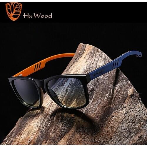HU WOOD Brand Design Sunglasses for Men Handmade Zebra Wood Sun Glasses Polarized Lenses Driving Protection UV400 GR8002