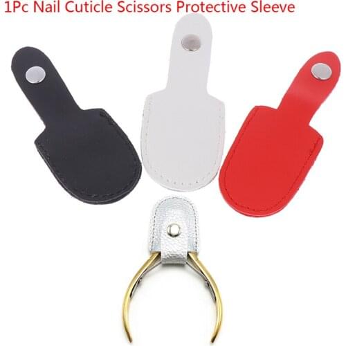 1pc Nail Cuticle Scissors Nipper Cover Protective Sleeve Manicure Pedicure Tool kits Dead CuticleTrimmer Leather Protecter Kits