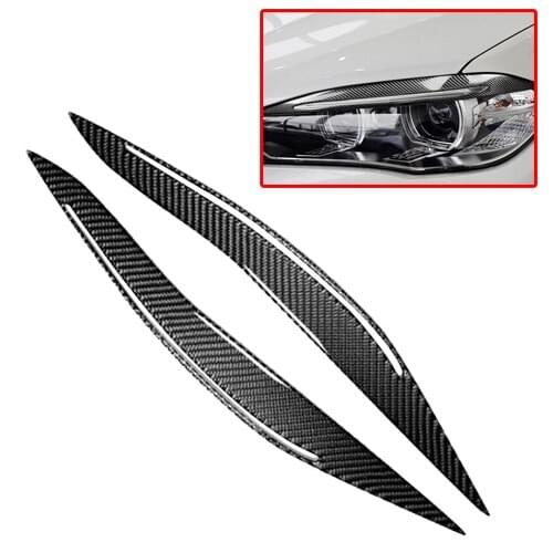 Headlight Eye Lid Eyebrow Cover Trim Car Carbon Fiber fit for BMW 5 Series F10 F18 520li 525 2011 2012 2013 2014 2015 2016 2017