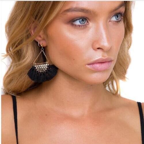 FSUNION 2020 New Fashion 15 Colors Fringing Earrings Statement Jewelry Tassel Long Earring For Women Wedding Dangle Drop Earring