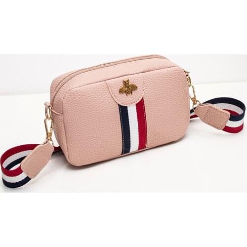 Wholesale Bee Womens Shoulder/Crossbody Bag Stripe Zipper Fashion Belt Mini Bags Wholesale 2021 New Style Coin Purse