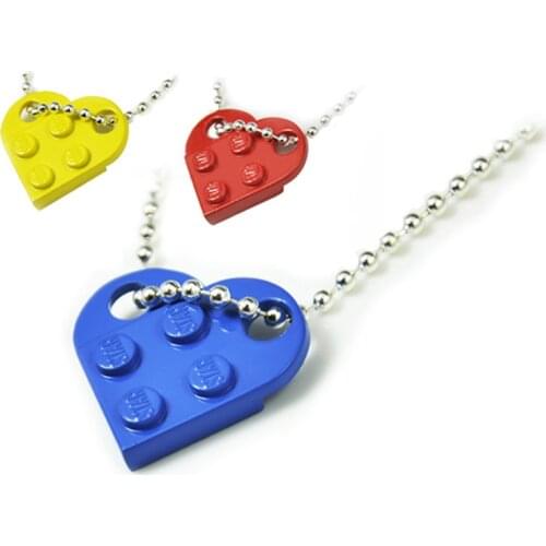 Brick heart necklace for women men egirl eboy couples valentine day gift harajuku style puzzle friendship bff necklace with logo