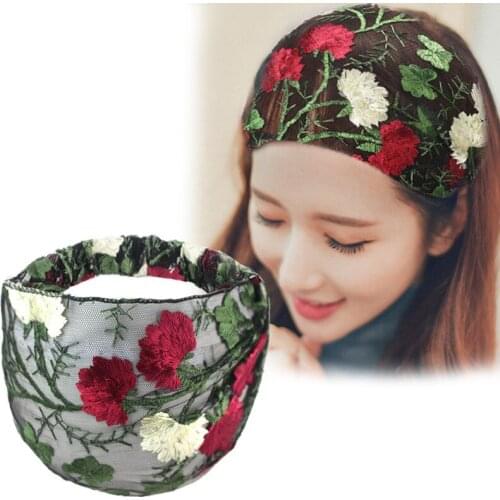 Summer Hair Bands Print Headbands Vintage Lace Elastic Wide Hairbands Turban Headwraps Fashion Hair Accessori