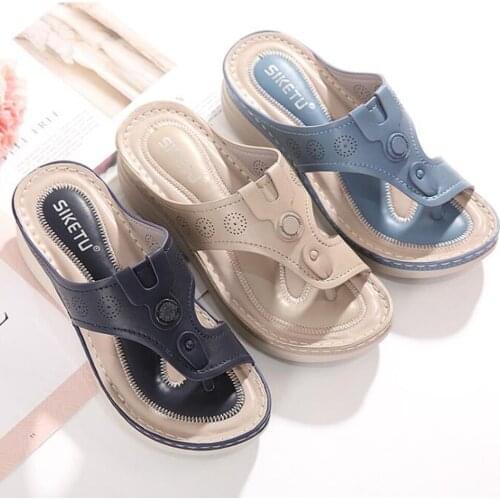 Shoes Woman Summer Comfortable Female Wedges Sandals Platform Casual Non-Slip Roman Womens Sandals Beach Female Loafers