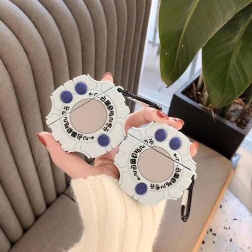 3D cute Digimon Monster Digivice Cases For HUAWEI FreeBuds 3 Silicone Protection Earphone Cover fundas for airpods 1/2 pro Case