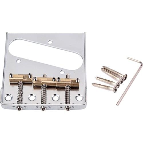 Vintage Style Fixed Electric Guitar Bridge With Brass Saddles for TL Electric Guitar bridge Chrome