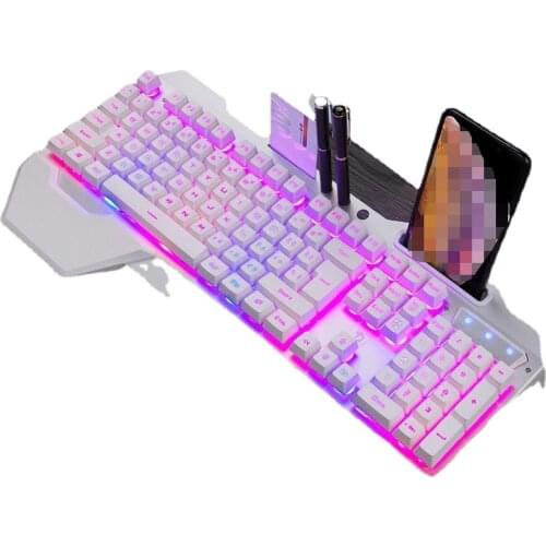 USB Wired Backlit Axis RGB Waterproof Gaming Luminous Keyboard, Mechanical Feel,Gamer Office Home ,For Computer,Plug And Play