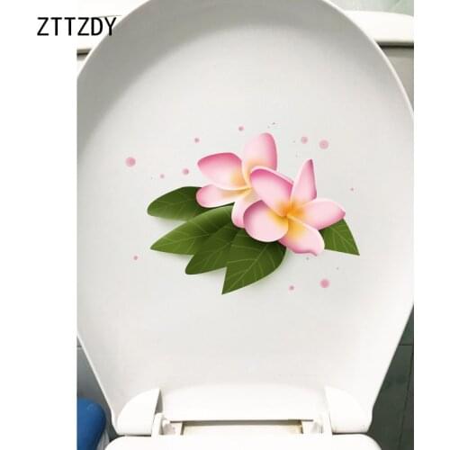 ZTTZDY 22.1*16.2CM Plumeria Flower Modern Art Bathroom Toilet Seat Stickers Home Wall Decal T2-0167