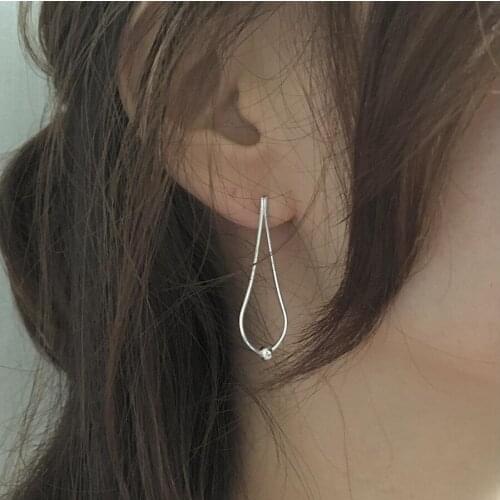 1pair 100% Authentic 925 Sterling silver Polished Lucky Bead Tassel earrings Long FINE jEWELRY E210