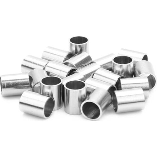 10pcs/lot High Polished Metal Tube Spacer Beads 6x7.5mm Stainless Steel Hollow Beads For Diy Charm Bracelets Jewelry Making