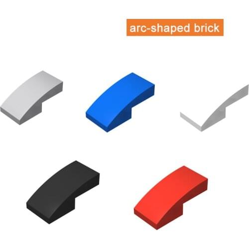 100pcs 1x2 Moc Arc-shaped Brick DIY Classic Education Slope Building Blocks Compatible with Assembles Particles Toys 11477