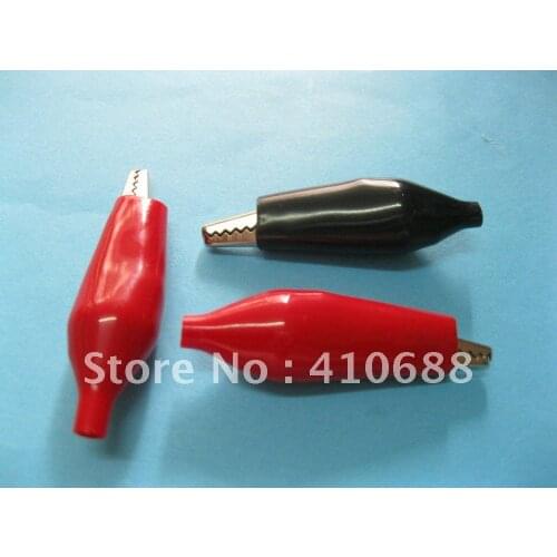 1000 Pcs Per Lot Red & Black 2 Color Alligator Clip Connector with Boot Clamp 44mm Large-sized L HIGH Quality HOT Sale