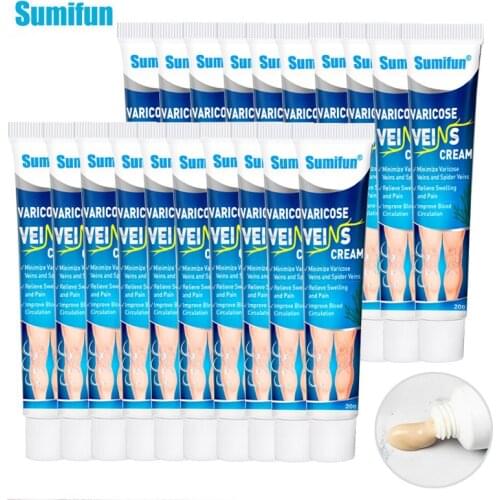 20Pcs Sumifun Varicose Veins Cream Treat Phlebitis Vasculitis Ointment Thigh Spider Removal Anti Swelling Pain Relief Plaster