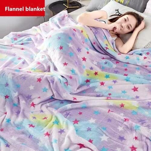 2020 Starry Sky Bedspread Blanket High Density Super Soft New Flannel Blanket To On For The Sofa/Bed/Car Portable Plaids 1 Pcs