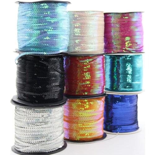 4MM 200Yards PVC Flat Round Sequin Roll Paillettes Sewing On Trims Sequins Trim Lace Ribbon Garment Cloth Crafts DIY Accessories