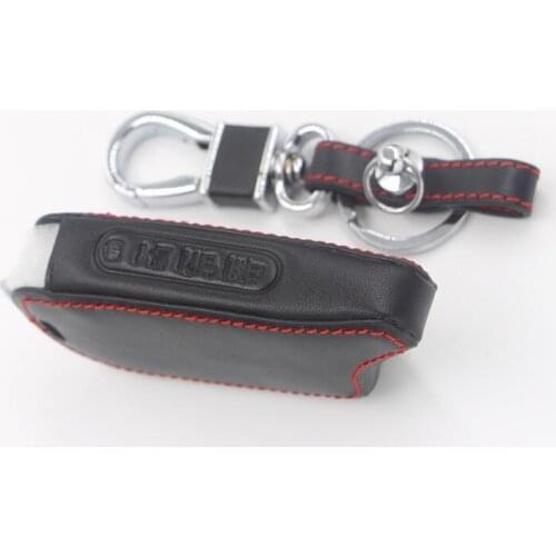 Leather Key Cover Case X5 For Russian Version Vehicle Security Two Way Car Alarm System TOMAHAWK X5