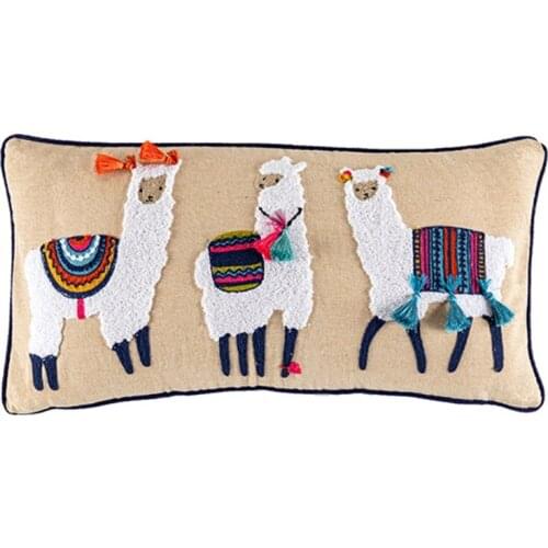 Boho Decorative Pillow Cover Comfy Tufted Cushion Case Geometric Cartoon Pattern Farmhouse Pillowcase for Couch Bedroom