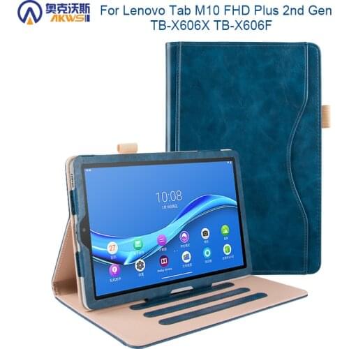 Tablet Case for Lenovo Tab M10 Plus TB-X606X X606F Cover for Tab M10 Fhd 2nd Gen 10.3 Hand Strap Pocket Stand Case
