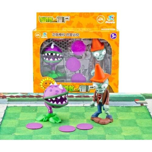2pcs/lot Plants vs Zombie Figure Toys Chomper CONEHEAD ZOMBIE Childrens Dolls Action Figure Model No Box