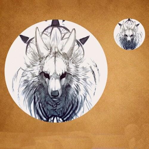 Hot Sale White Wolf Kings Animals Patches Heat Transfer Iron On Patch A-level Washable Clothes Stickers Easy Print Irons
