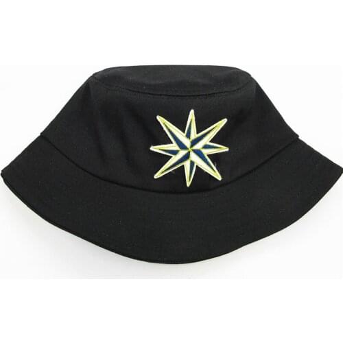 2021 Star Embroidery Cotton Bucket Hat Fisherman Hat Outdoor Travel Hat Sun Cap Hats for Men and Women 259