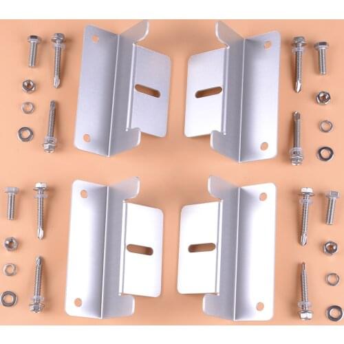 LETAOSK 4 Set Silver Aluminum Solar Panel Z-Bracket Mounting with Bolts Aluminum for RV Boat