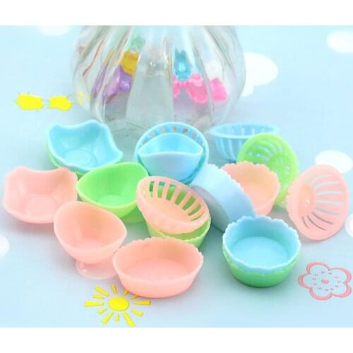 Tanduzi 6PCS/Set Mini Miniature Vegetable Baskets Assorted Fruit Basket Plastic Simulation Kitchen Accessory