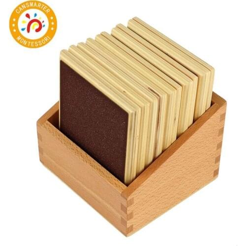 Montessori Kids Toy Touch Boards Rough & Smooth Boards with Box Early Childhood Education Preschool