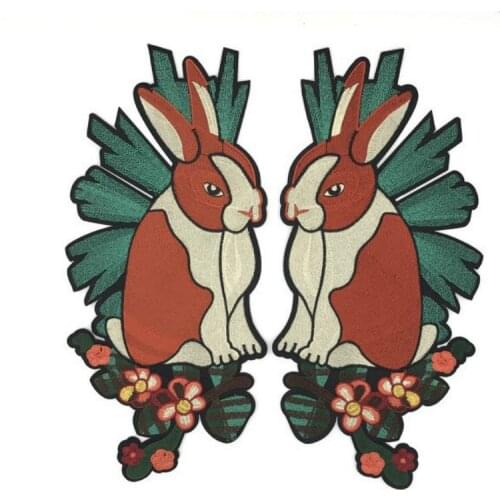 50pcs/Lot Embroidery Patches Letters Clothing Decoration Accessories Animal Rabbit Diy Iron Heat Transfer Applique Carebear