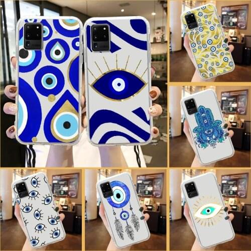 Nazar Boncuğu Evil eye Phone Case For Samsung Galaxy Note 4 8 9 10 20 S8 S9 S10 S10E S20 Plus UITRA Ultra transparent trend