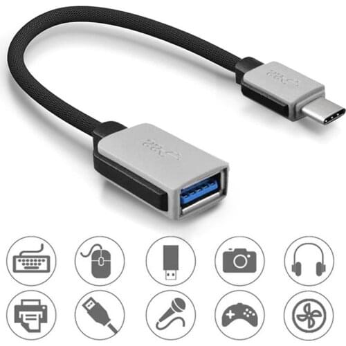 Nylon Braided Cable USB 3.1 Type-C Male to USB Female Data Sync Cable USB OTG Adapter Data Transfer Cord Wire High Speed