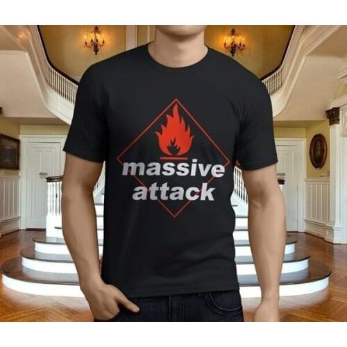 New Popular Massive Attack Hip Hop Group Mens Black T-Shirt