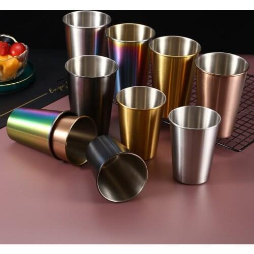 230/350/500ml Stainless Steel Beer Cup Household Office Bar Water Tea Milk Drinking Mugs Coffee Tumbler Kitchen Drinkware