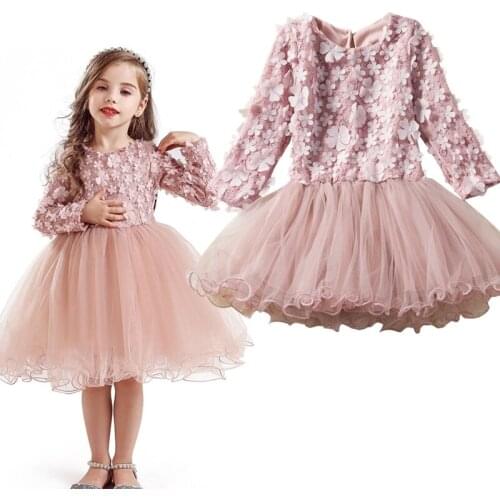 Dress for Girls Evening Dresses Birthday Prom Vestidos Tutu Dresses Children Autumn Winter Costumes Girl Long Sleeve Dresses Kid