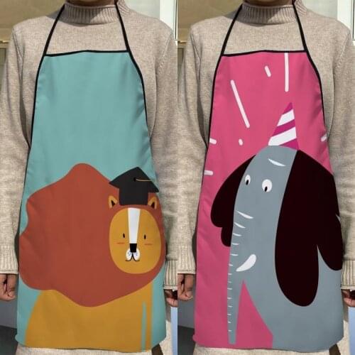 Funy Gift Cartoon Animals Aprons Home Coffee Shop Cleaning Aprons Anti-Dirty Kitchen Accessories For Men Women 50x75cm,68x95cm