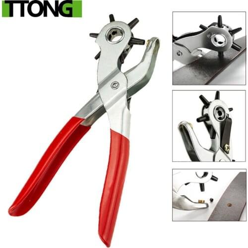 Leather Belt Hole Punch Plier Eyelet Puncher Revolve Sewing Machine Bag Setter Tool Watchband Strap Household leathercraft