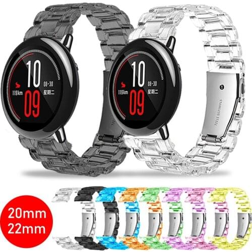 20mm 22mm Transparent Wrist Band for Huami Amazfit Pace Watch Strap for Amazfit Stratos 2/2s/3 Watch Watchband Bracelet Bands