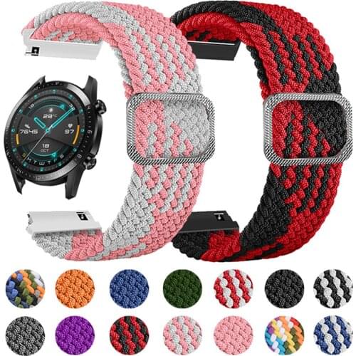 20mm 22mm Nylon Strap for HUAWEI WATCH 3 GT 2 46mm 42mm Band Bracelet for HONOR ES GS Pro Elastic Adjustable Sports Watchbands