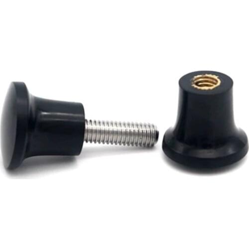 1Pcs M5 Stainless Steel Mushroom type Knob bakelite Round head handle Hand Screw 20mm OD Length 8mm-30mm