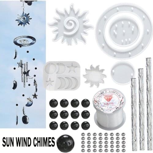 Sun Star Moon Manual Wind Chime Silicone Mold Combination Material Kit For DIY Art Crafts Casting Mold Hanging Jewelry Making